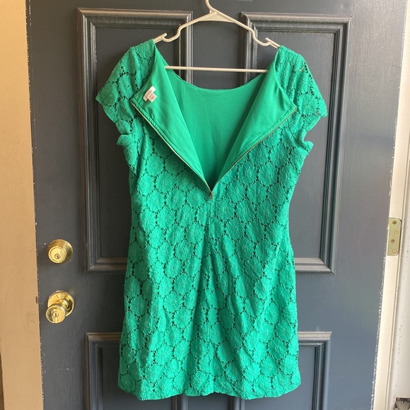 Green floral dress XL - Picture 4 of 4